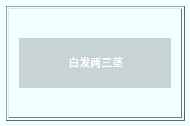 白发两三茎