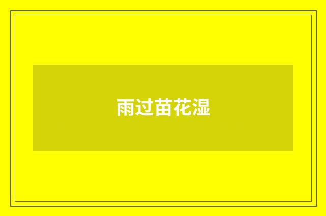 雨过苗花湿