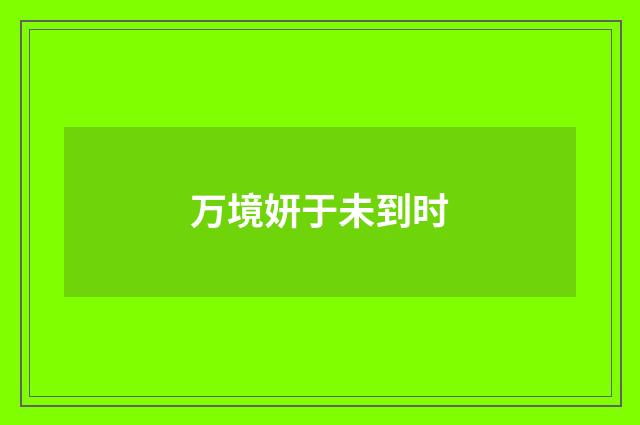 万境妍于未到时