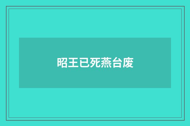昭王已死燕台废