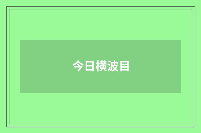 今日横波目