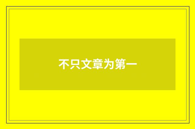 不只文章为第一