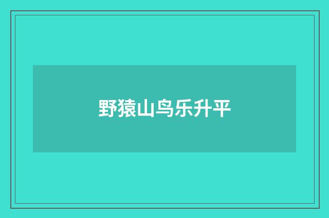野猿山鸟乐升平