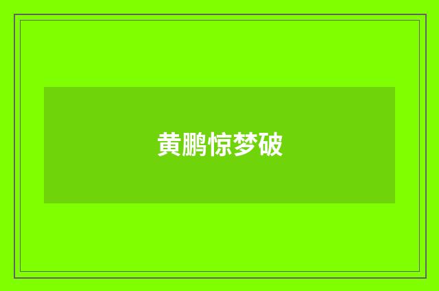 黄鹏惊梦破