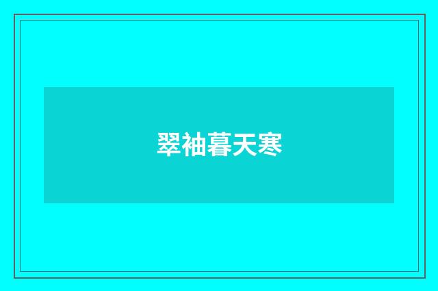 翠袖暮天寒
