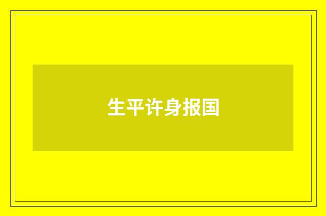 生平许身报国