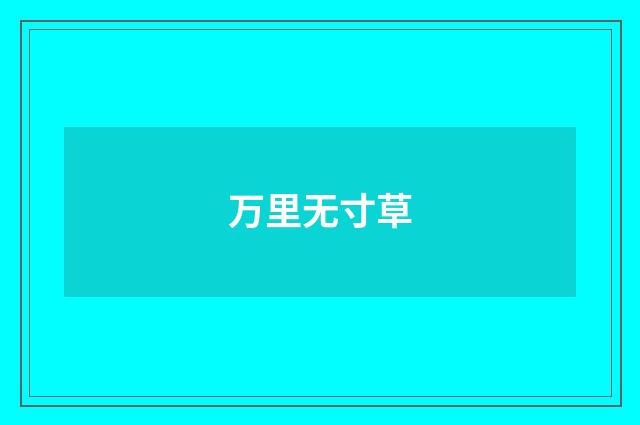 万里无寸草
