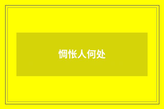 惆怅人何处