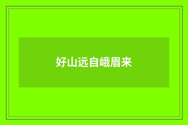 好山远自峨眉来