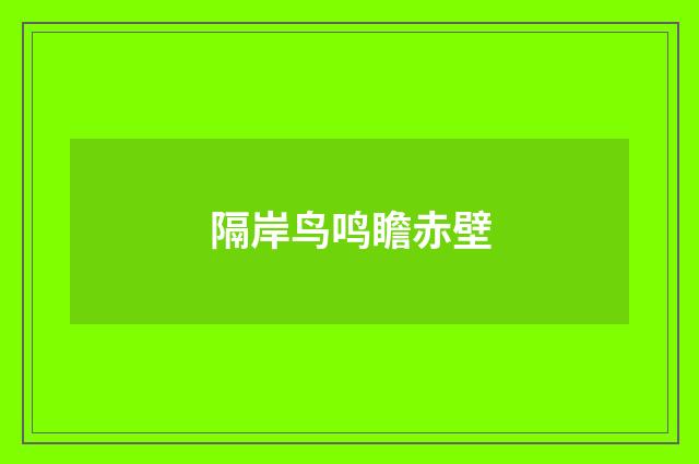 隔岸鸟鸣瞻赤壁