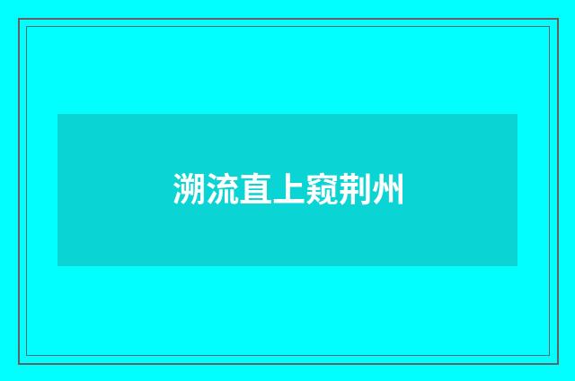 溯流直上窥荆州