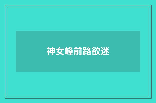 神女峰前路欲迷