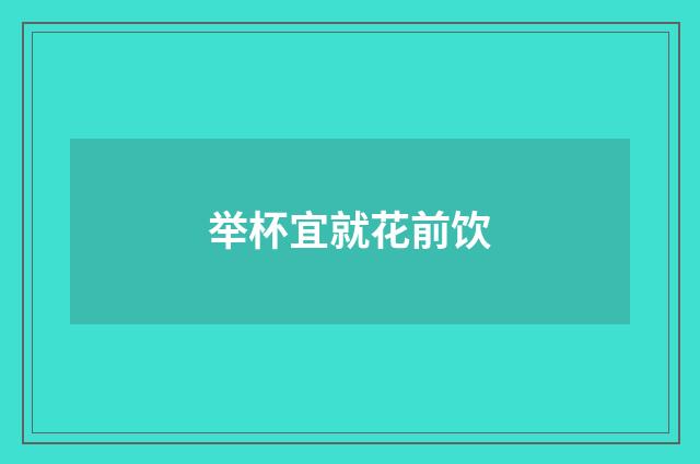 举杯宜就花前饮
