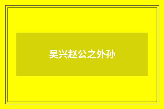 吴兴赵公之外孙
