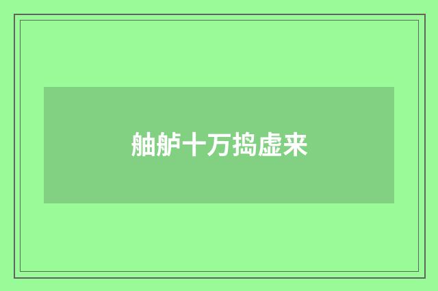 舳舻十万捣虚来
