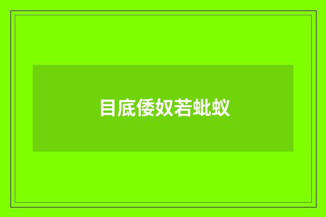 目底倭奴若蚍蚁
