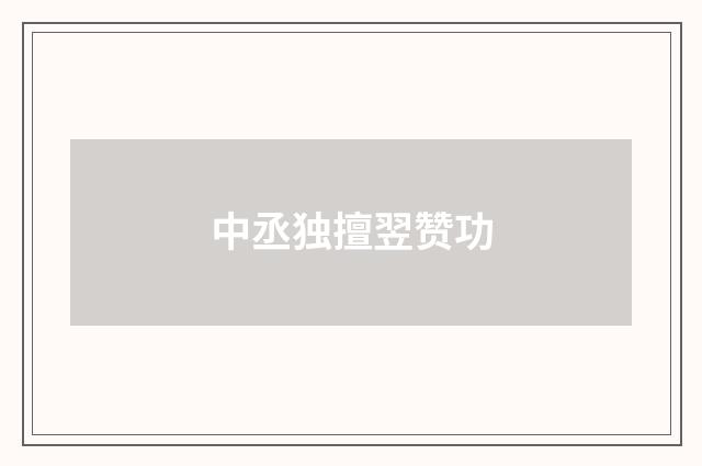 中丞独擅翌赞功