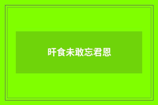 旰食未敢忘君恩
