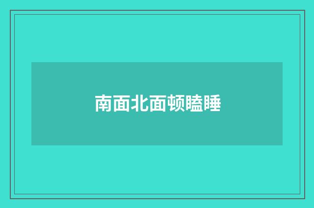 南面北面顿瞌睡