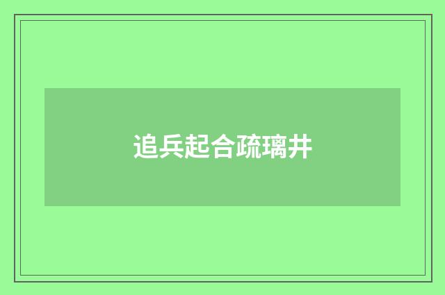追兵起合疏璃井