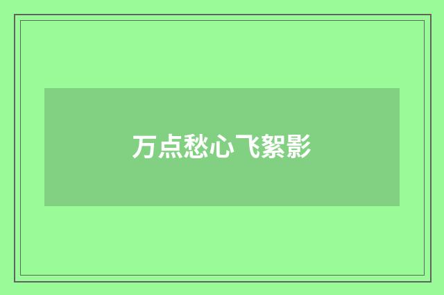万点愁心飞絮影