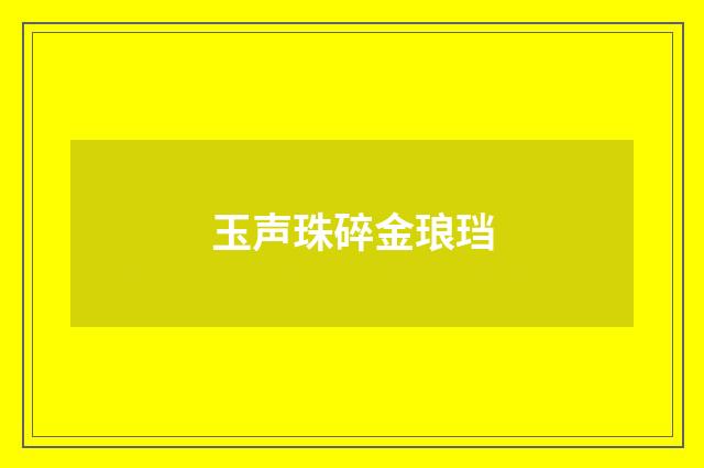 玉声珠碎金琅珰