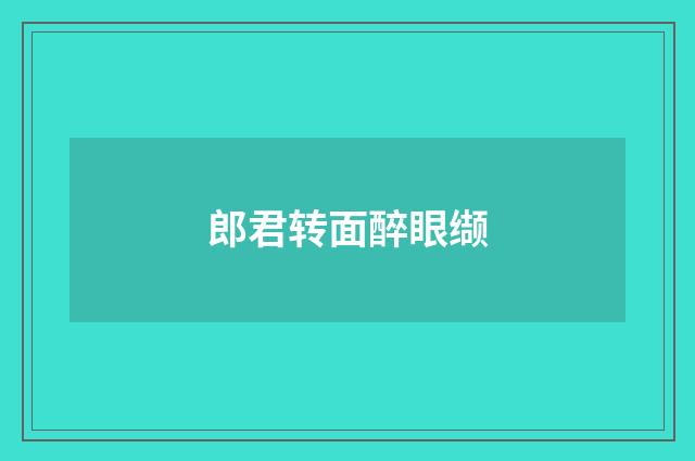郎君转面醉眼缬
