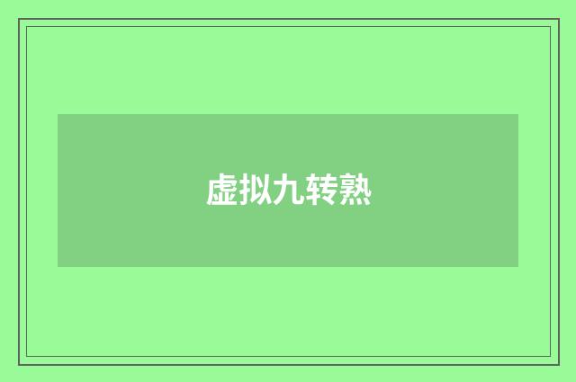 虚拟九转熟