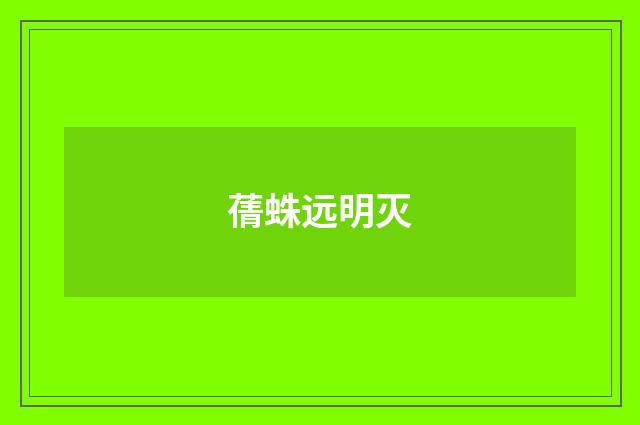 蒨蛛远明灭