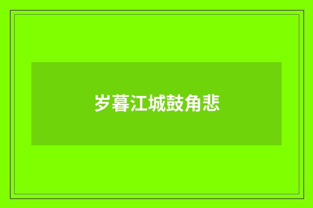 岁暮江城鼓角悲