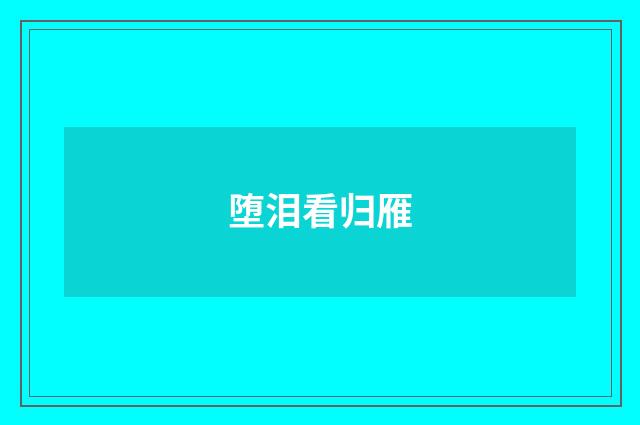 堕泪看归雁