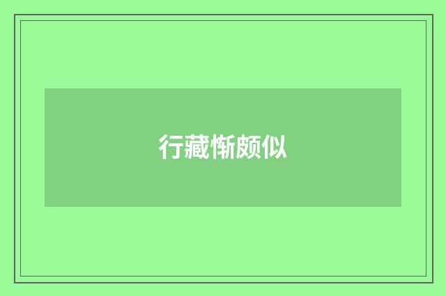 行藏惭颇似