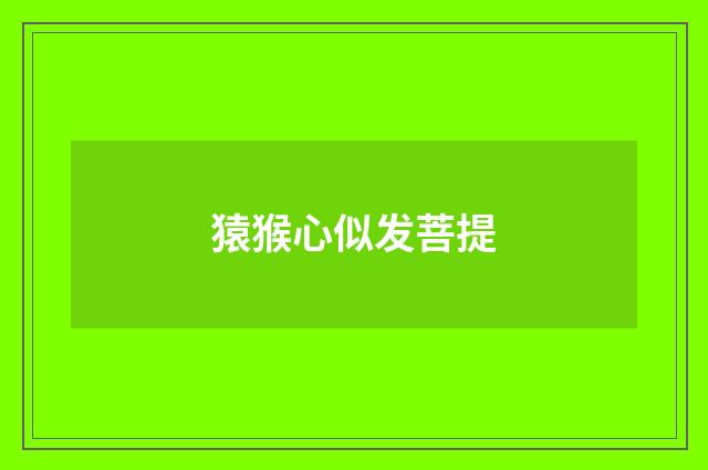 猿猴心似发菩提