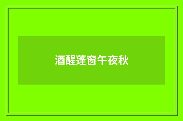 酒醒蓬窗午夜秋