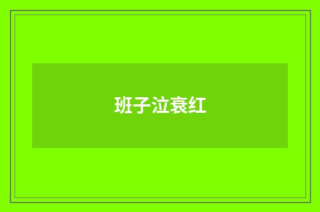 班子泣衰红