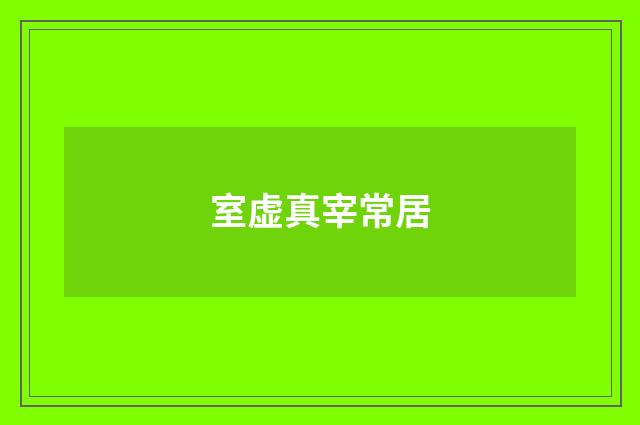 室虚真宰常居