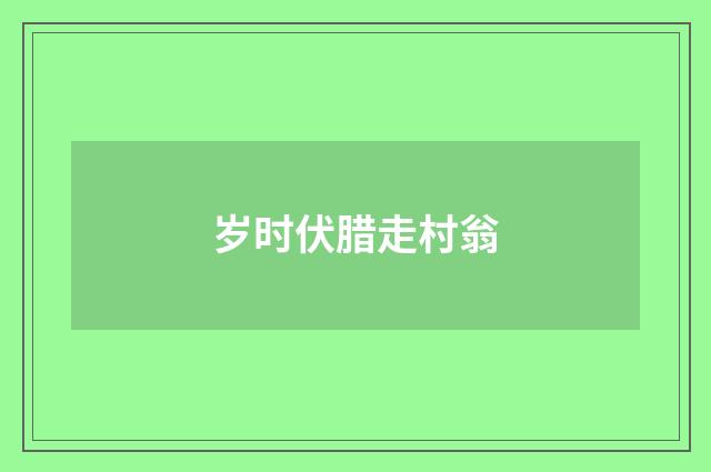 岁时伏腊走村翁