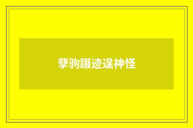 孽驹蹑迹逞神怪