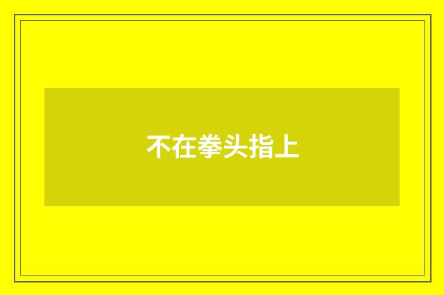 不在拳头指上