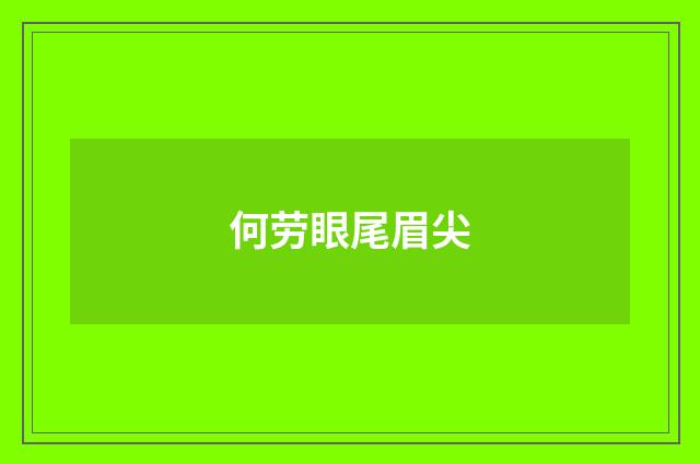 何劳眼尾眉尖