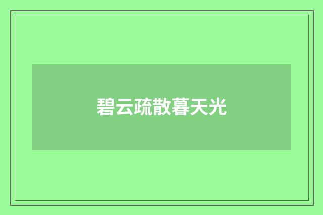 碧云疏散暮天光