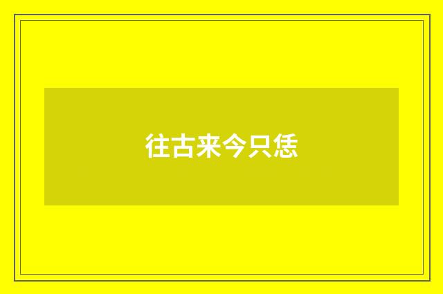 往古来今只恁