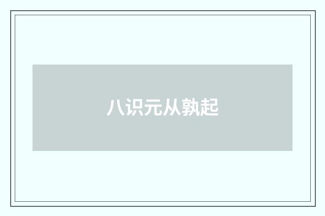 八识元从孰起
