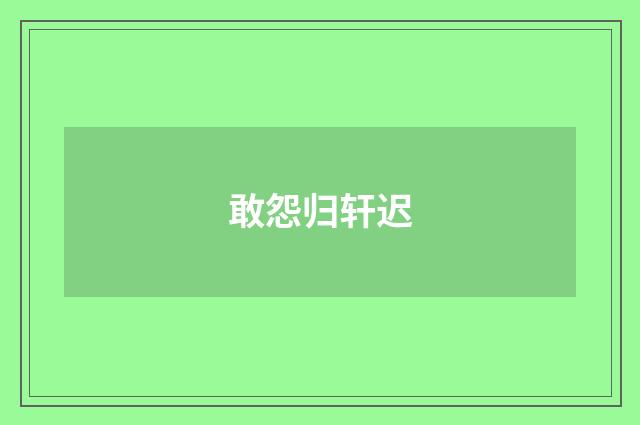 敢怨归轩迟