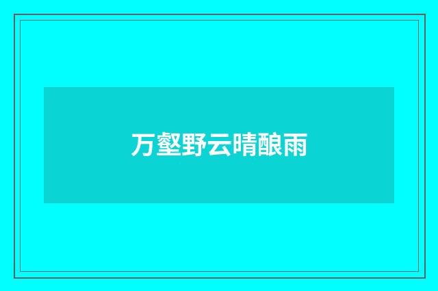 万壑野云晴酿雨