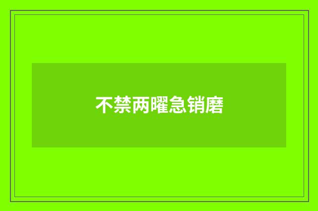不禁两曜急销磨