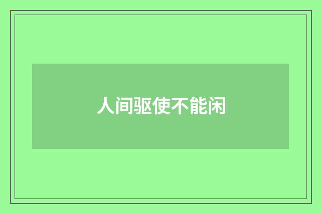 人间驱使不能闲