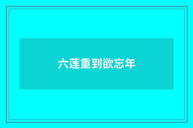 六莲重到欲忘年