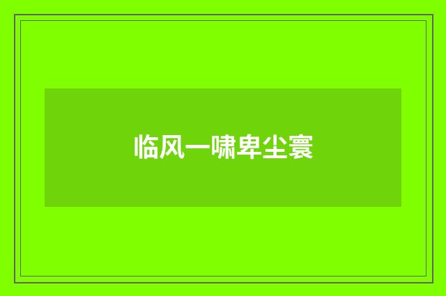 临风一啸卑尘寰