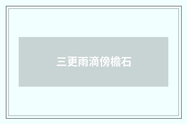 三更雨滴傍檐石